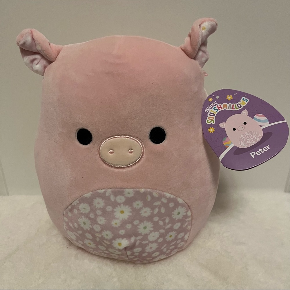 Squishmallow Peter Pig 🐷, Easter Spring 🐰🐣, Pink Flowers 🌸, 8” New